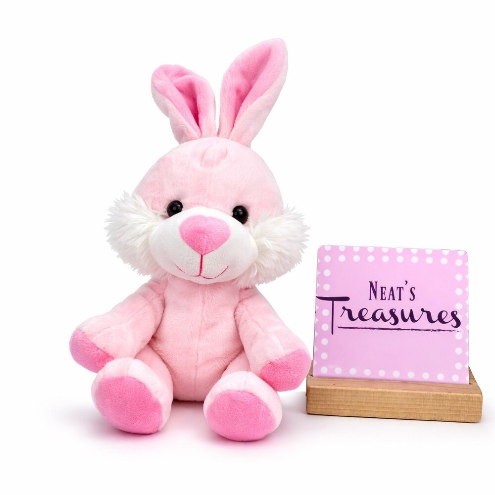 Midwood Brands PINK BUNNY Soft Cute White Face Setting Rabbit 9" Animal Plush